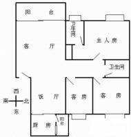 瑞心苑3室2厅2卫109㎡户型图