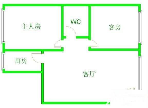 中信乐涛苑2室1厅1卫88㎡户型图