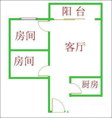 翠城花园二期2室1厅1卫76㎡户型图