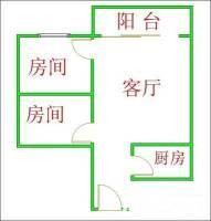 翠城花园二期2室1厅1卫76㎡户型图