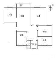 广东药学院宿舍4室1厅1卫108㎡户型图