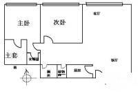 中信广场国际公寓3室2厅1卫124㎡户型图