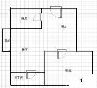 龙口东小区1室2厅1卫45㎡户型图