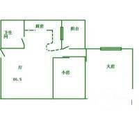 东圃广场三期2室1厅1卫46㎡户型图
