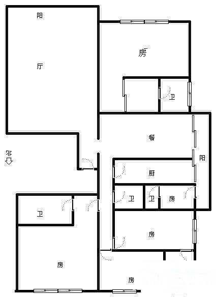 凯旋会5室2厅5卫299㎡户型图