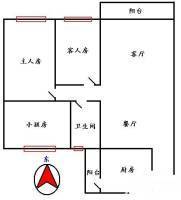 锦翠苑3室2厅1卫90㎡户型图