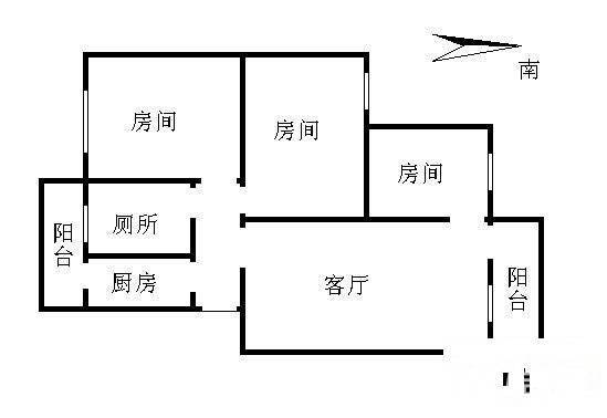 金贵新村3室2厅1卫91㎡户型图