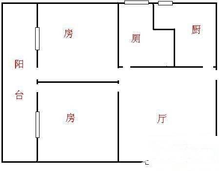 金贵新村2室1厅1卫58㎡户型图