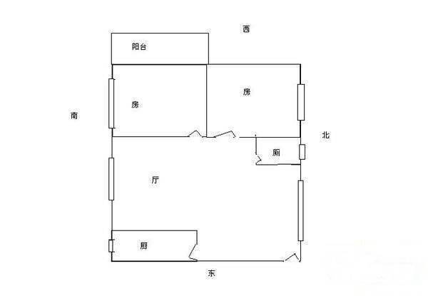 新塘镇解放南路小区1室1厅1卫35㎡户型图