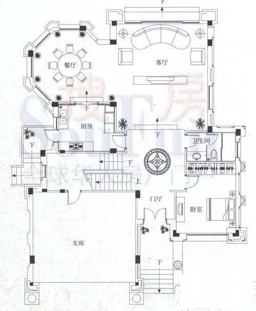 雅居乐雍逸豪廷2室2厅1卫406.2㎡户型图