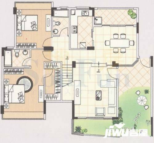 雅居乐雍逸豪廷3室2厅2卫155.7㎡户型图