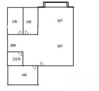 白云翠景园3室2厅1卫74㎡户型图