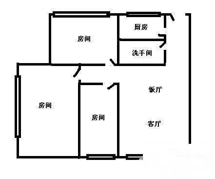 金广电大厦3室2厅1卫91㎡户型图