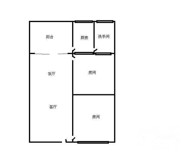 金广电大厦2室2厅1卫91㎡户型图