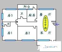 富丽家园莲芳园3室2厅1卫82㎡户型图