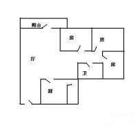 富丽家园莲芳园3室1厅1卫81㎡户型图