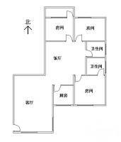 西雅苑天英阁3室2厅2卫110㎡户型图