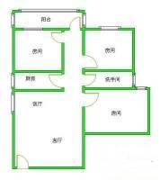 西鹤林苑3室2厅1卫80㎡户型图