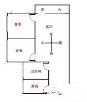 汇富花苑2室2厅1卫82㎡户型图