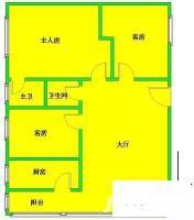 黄埔外运大厦3室2厅2卫98㎡户型图