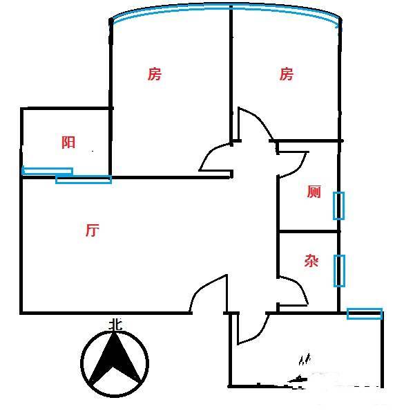 逸景翠园荔影居3室1厅1卫73㎡户型图