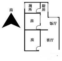 云霄楼小区2室2厅1卫65㎡户型图