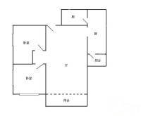 贝丽花园云山丽水2室1厅1卫64㎡户型图