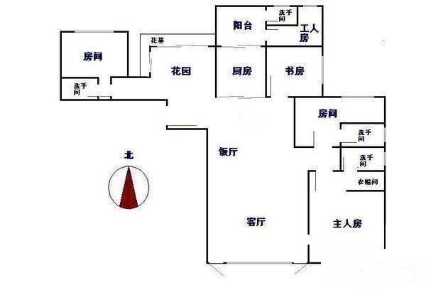 天河新作5室2厅3卫227㎡户型图