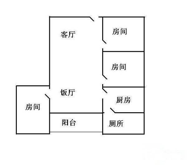 华农茶山区宿舍3室2厅1卫98㎡户型图