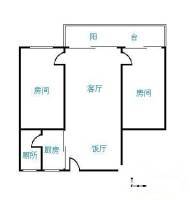 文昌北小区2室1厅1卫64㎡户型图