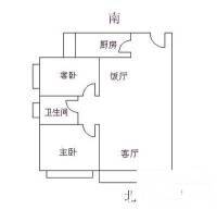 海珠翠园小区2室2厅1卫80㎡户型图