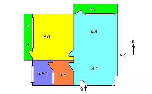 华南小区1室2厅1卫108㎡户型图