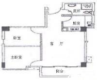 皇上皇大厦2室1厅1卫80㎡户型图