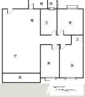 华工凤凰新村3室2厅2卫98㎡户型图