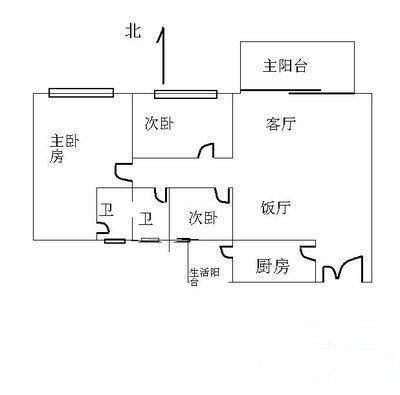 新城海滨花园3室2厅2卫145㎡户型图