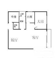 新城海滨花园2室2厅2卫105㎡户型图