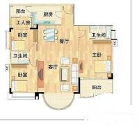 华南新城山趣轩4室2厅2卫104㎡户型图