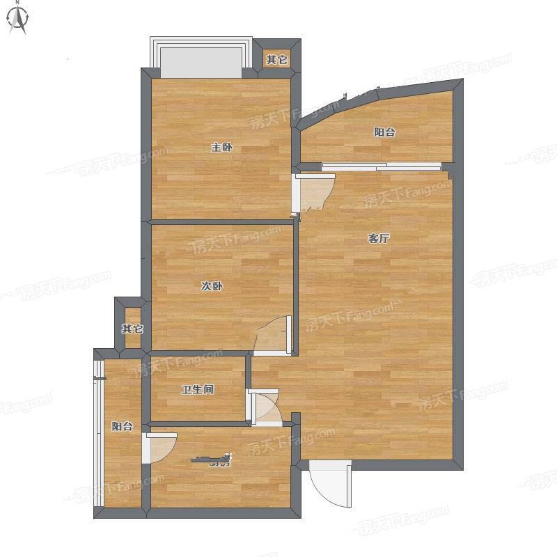 华景新城芳满庭园2室1厅0卫78㎡户型图