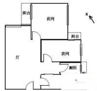 越秀汉苑2室1厅1卫116㎡户型图