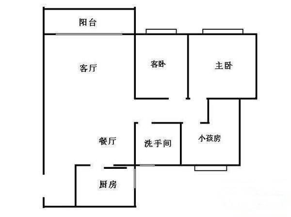 锦绣生态园翠屏苑3室2厅1卫87㎡户型图