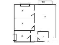 五羊新城H区2室1厅1卫75㎡户型图