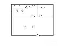 江岭东小区1室1厅1卫53㎡户型图