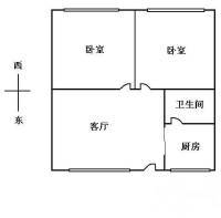 聚仁坊2室1厅1卫56㎡户型图