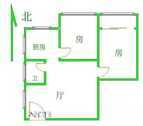 广信怡景大厦2室1厅1卫91㎡户型图