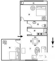 天河半山翠庭2室1厅1卫80㎡户型图