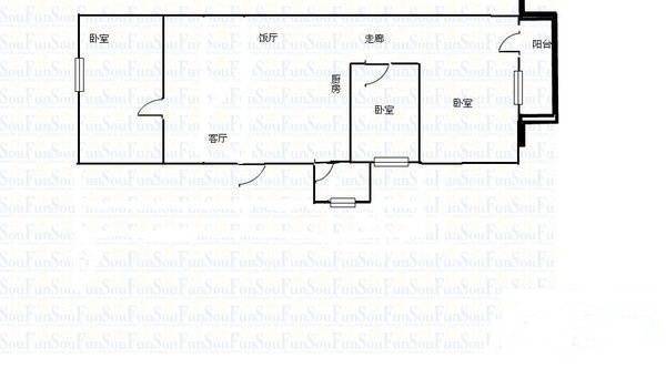 万科金色家园(越秀)3室2厅1卫165㎡户型图