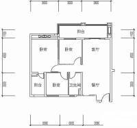 石楼小区3室1厅1卫88㎡户型图