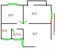 东山口教工新村2室1厅1卫49㎡户型图