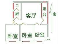 东山口教工新村3室1厅1卫82㎡户型图