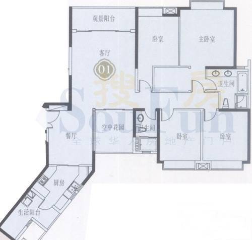 锦城南苑4室2厅2卫190.4㎡户型图